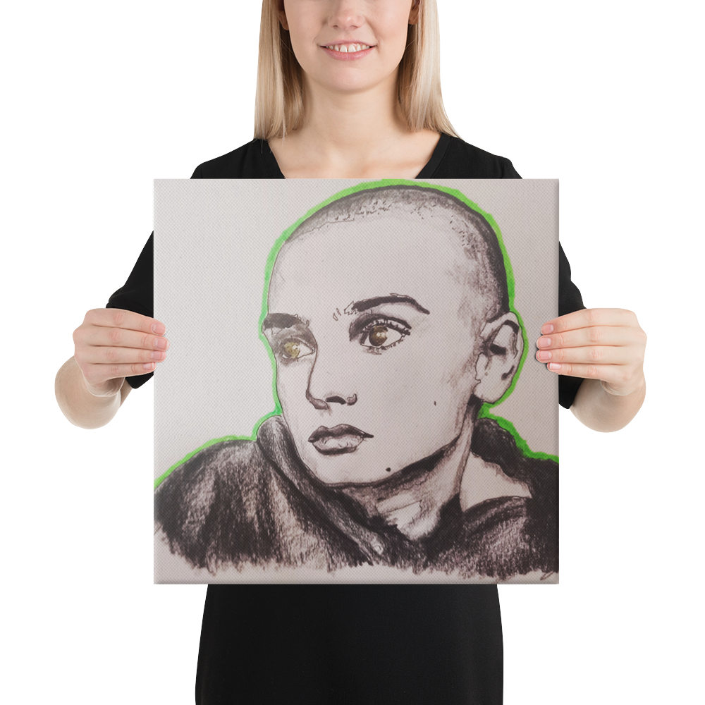 "Sinead O'Connor" 16"x16" "DDuffy"Canvas "CatsAndThatMate"