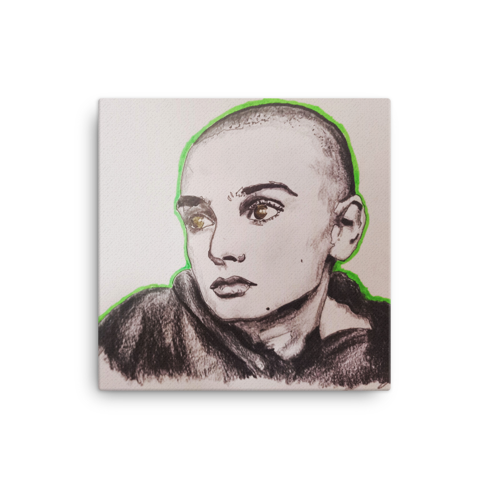 "Sinead O'Connor" 16"x16" "DDuffy"Canvas "CatsAndThatMate"